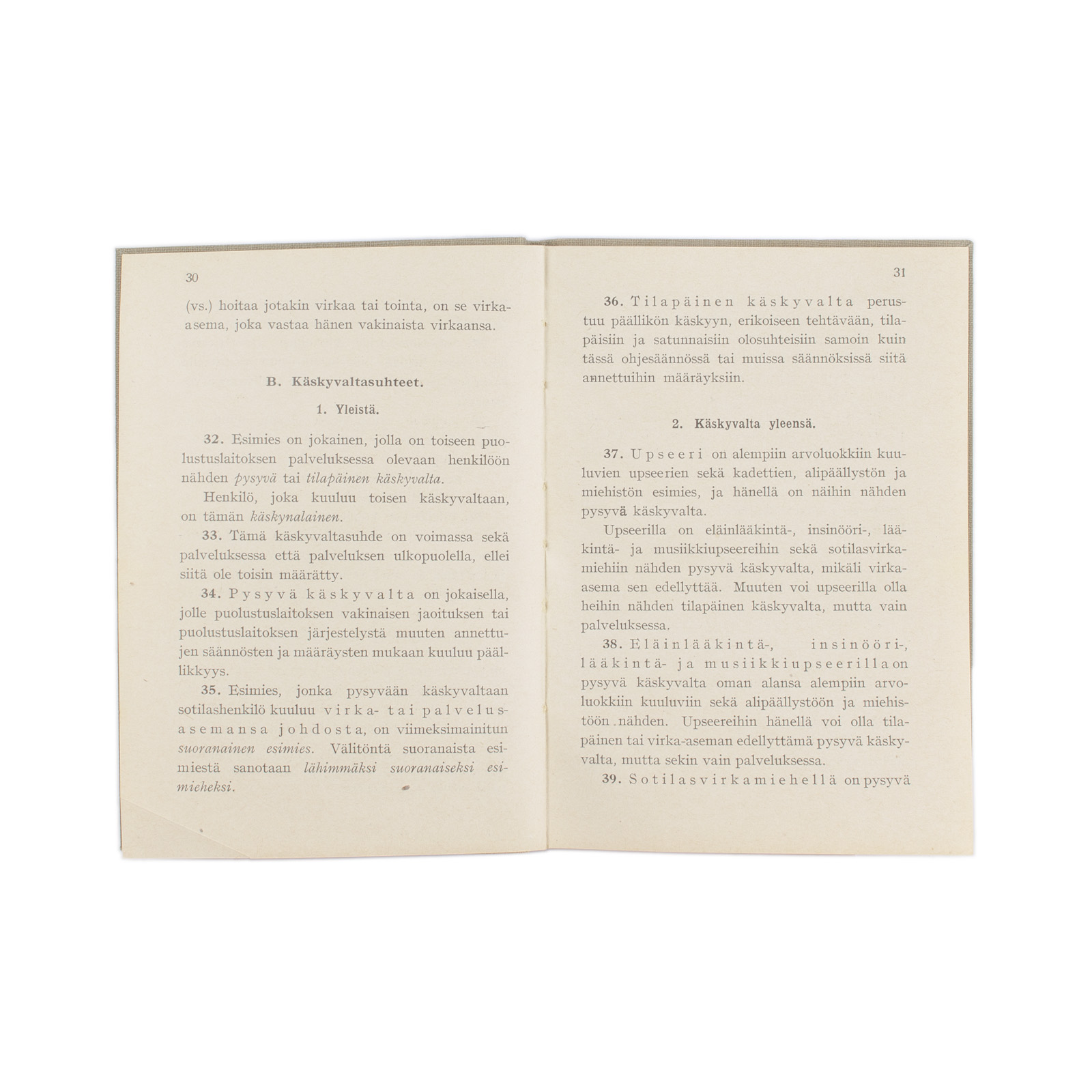 FIN-MANUAL-008-004 Barracks Service Regulations, 1937