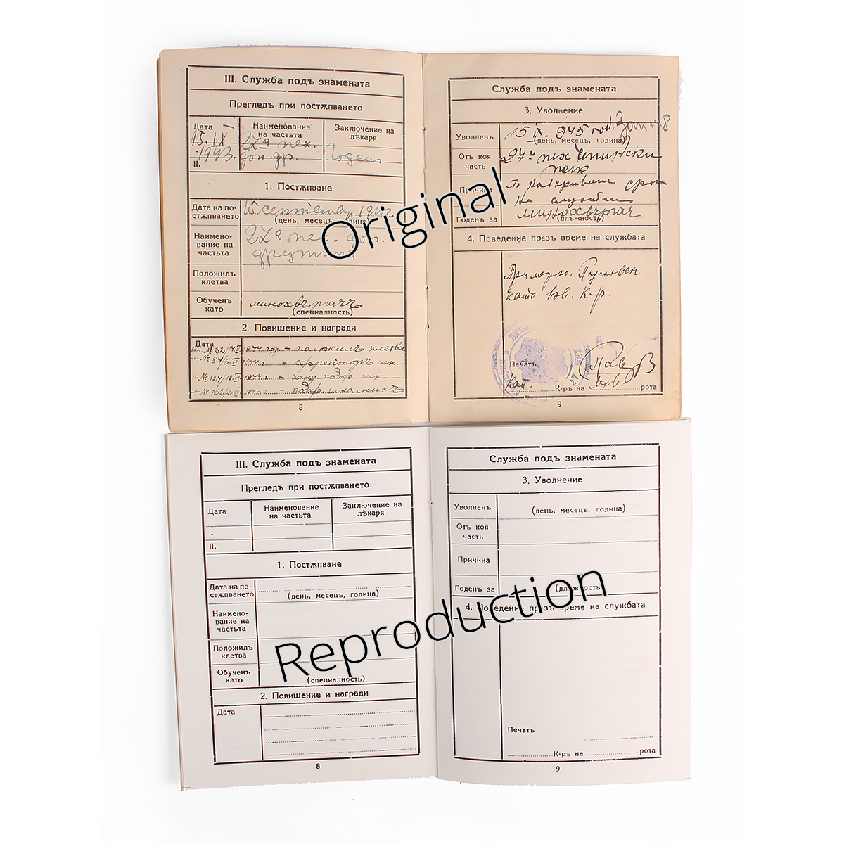 Reproduction Bulgarian military pass