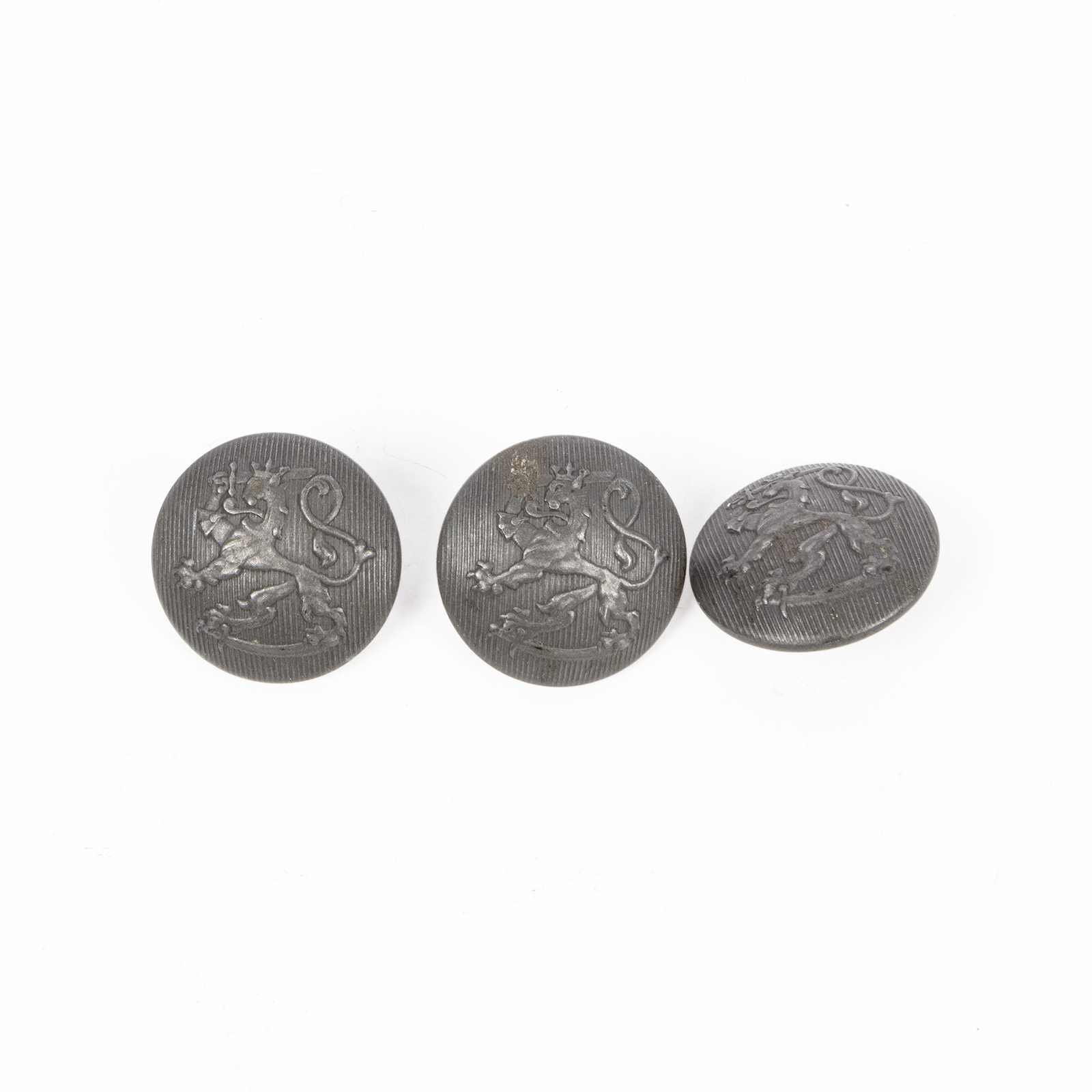 Coat of Arms Button Lot, Grey, Stamped #33