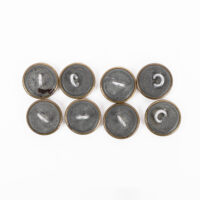 Coat of Arms Button Lot, Brass, Stamped #34