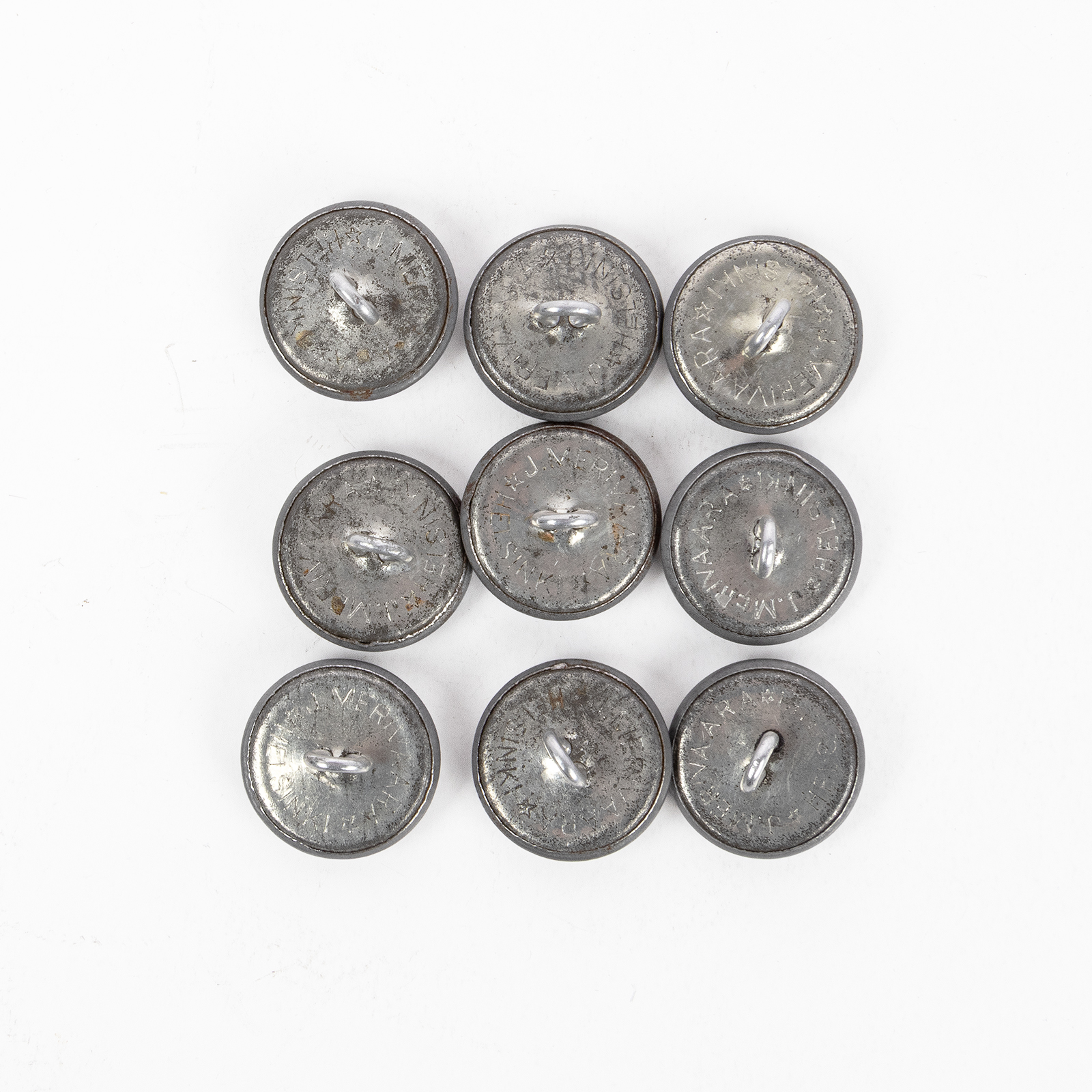 Coat of Arms Button Lot, Grey, Stamped #37