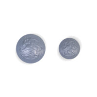 Grey metal reproduction coat-of-arms buttons