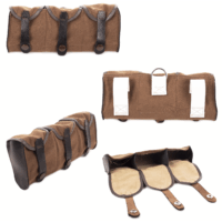 FIN-CANVAS-AMMO-POUCH-TYPE-1-001-BROWN-BLACK-WHITE-001 Canvas Ammunition Pouch, Type 1, Reproduction