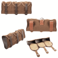 FIN-CANVAS-AMMO-POUCH-TYPE-1-001-BROWN-DARK-BROWN-MEDIUM-BROWN-001 Canvas Ammunition Pouch, Type 1, Reproduction